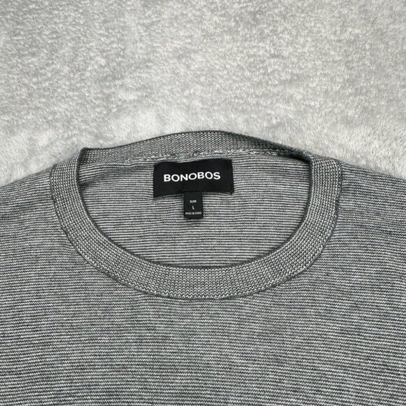 Bonobos Crewneck Sweater Mens Large Gray Slim Fit Knit Pullover Soft Long Sleeve - Picture 3 of 10